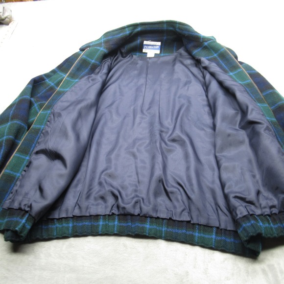 Pendleton Wool‎ Harrington Jacket Womens Large Black Watch Made In USA VTG 70s - Picture 11 of 14